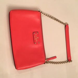 Authentic Kate Spade coral bag with zipper